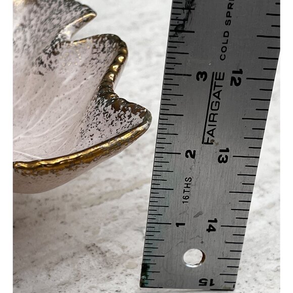 California Originals Pink Luster & Gold Leaf-Shaped Ceramic Chip & Dip Set MCM - Picture 6 of 12